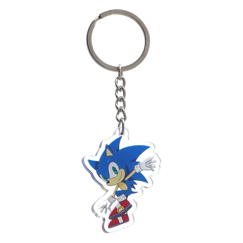 Sonic Hedgehog Acrylic Keychain Cartoon Anime Cute Bag Pendant School Bag Hanging Key Ring