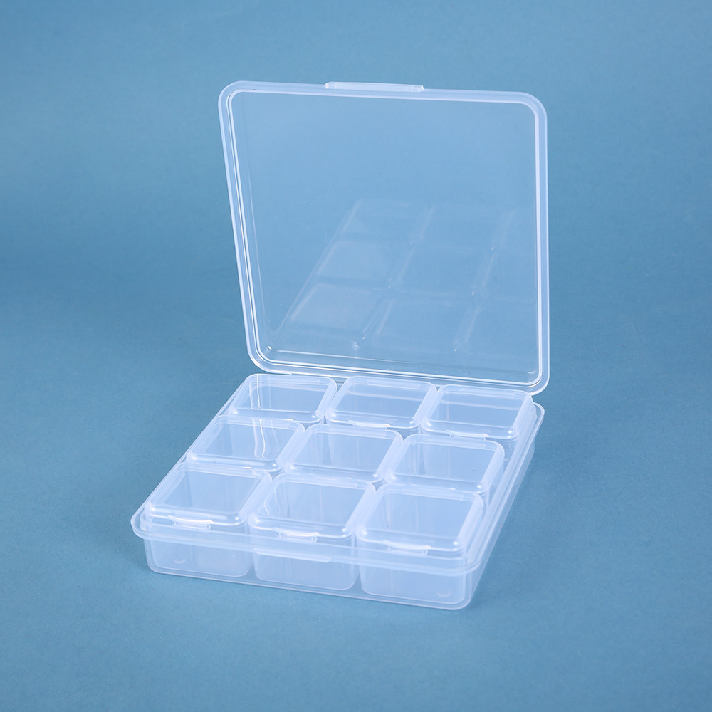 DIY Diamond painting tools nail jewelry loose beads storage box 9 grid detachable box independent grid packing box