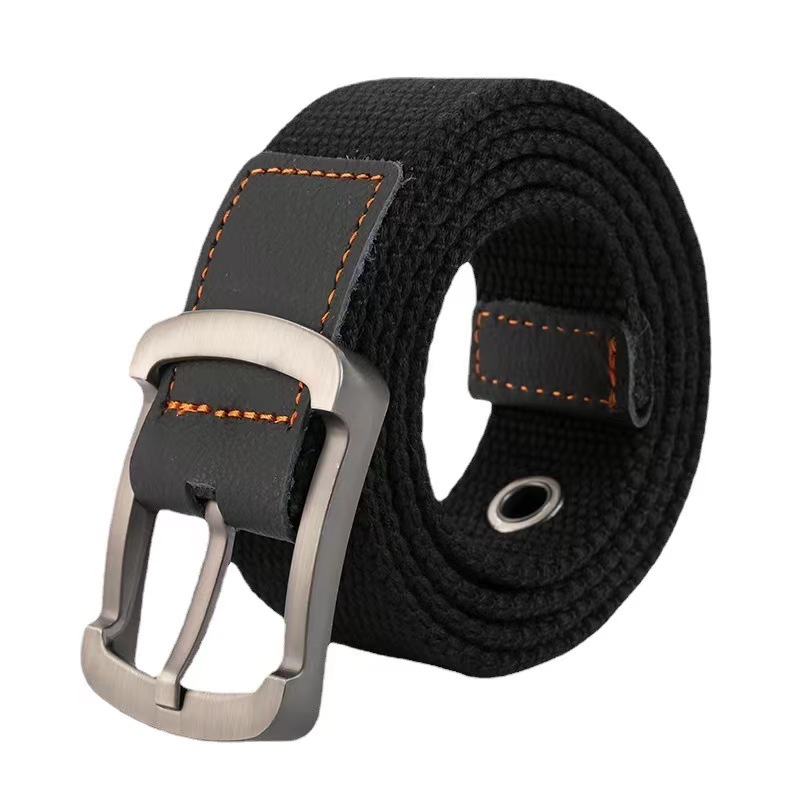 New style versatile canvas belt men and women knitted pin buckle belt young student jeans belt in stock wholesale