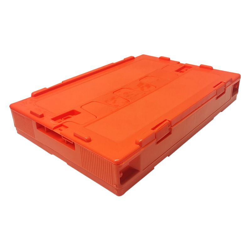 50L folding box with lid orange 530*365*340 outdoor camping storage turnover box household storage box