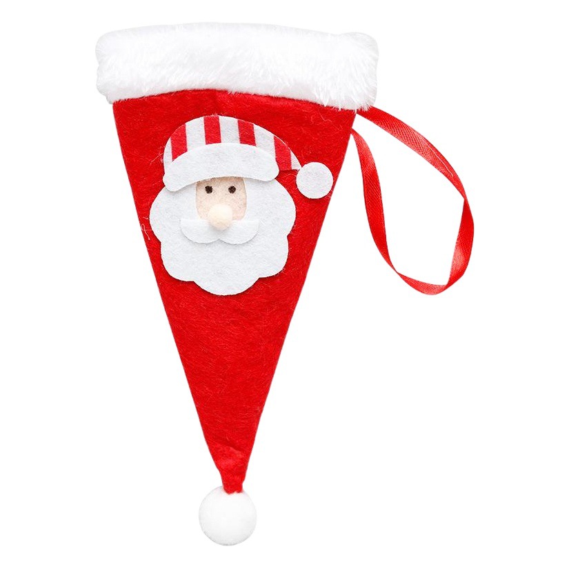 Christmas Decorations Creative Christmas Sticker Hat Knife and Fork Set Christmas Table Arrangement Supplies Tableware Bag