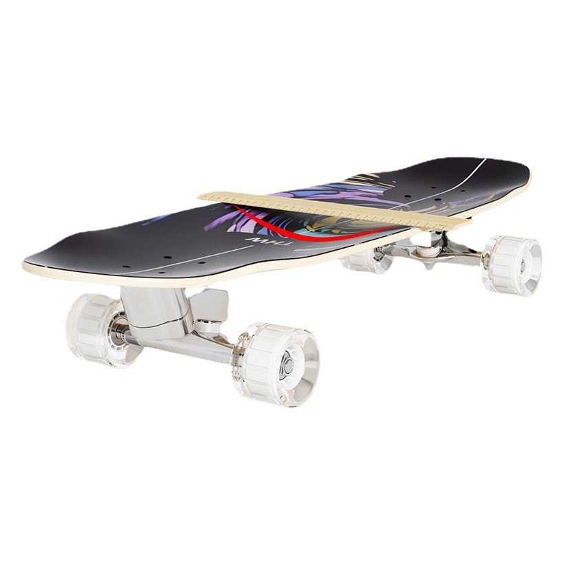 Land Surfboard Skateboard for Children, Beginners, Professional Land Surfing, Pedal-Free Four-Wheel Skateboard, Street Riding Board