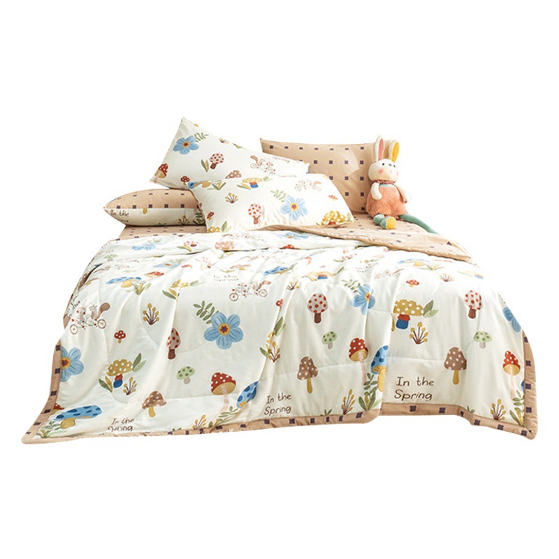 Class A Xinjiang cotton quilt summer cool quilt inside and outside cotton air conditioning quilt mother and child summer quilt machine washable thin quilt