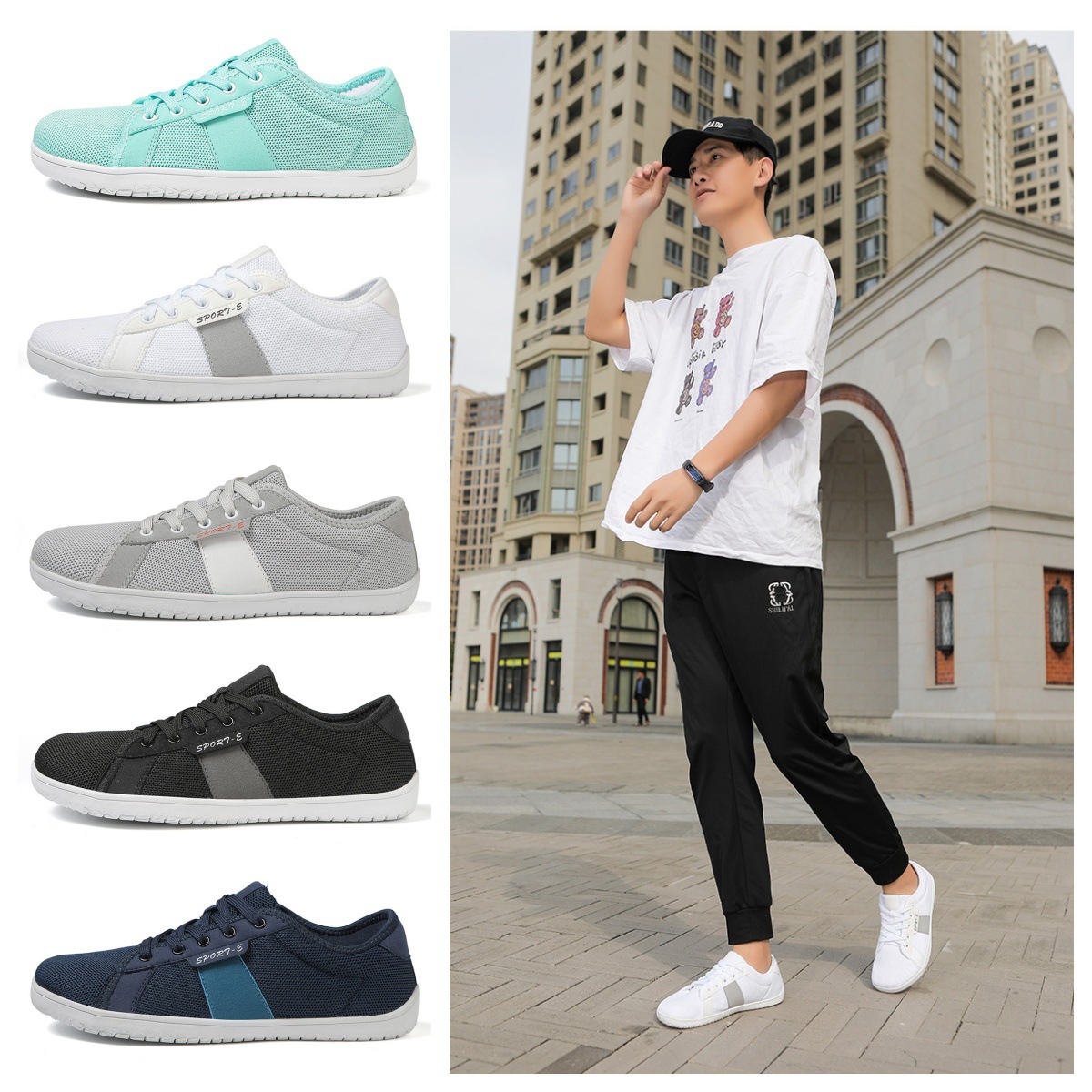 Cross-Border New Barefoot Wide-Toe Shoes, Loose Sports Shoes, Large Size Wide-Foot Hiking Wide-Last Shoes, Non-Slip Fitness Squat Shoes