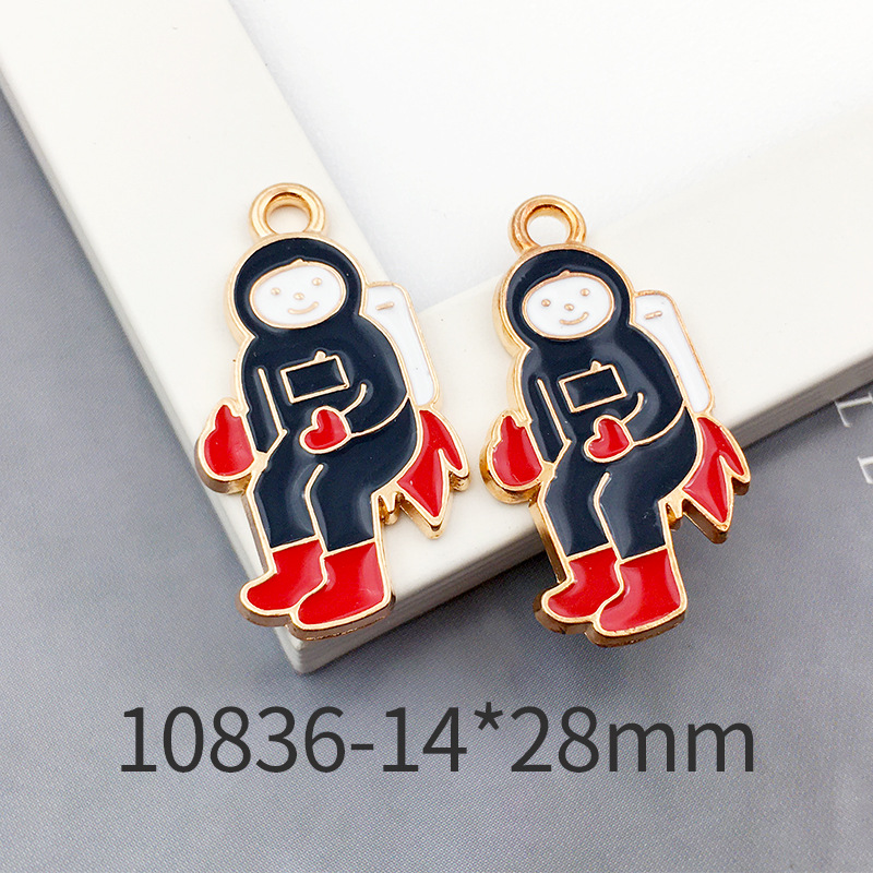 Picture of 1 Astronaut Space Rocket Star Accessory Alloy Oil Drop Pendant Earrings Bracelet Pendant Space Fashion Jewelry