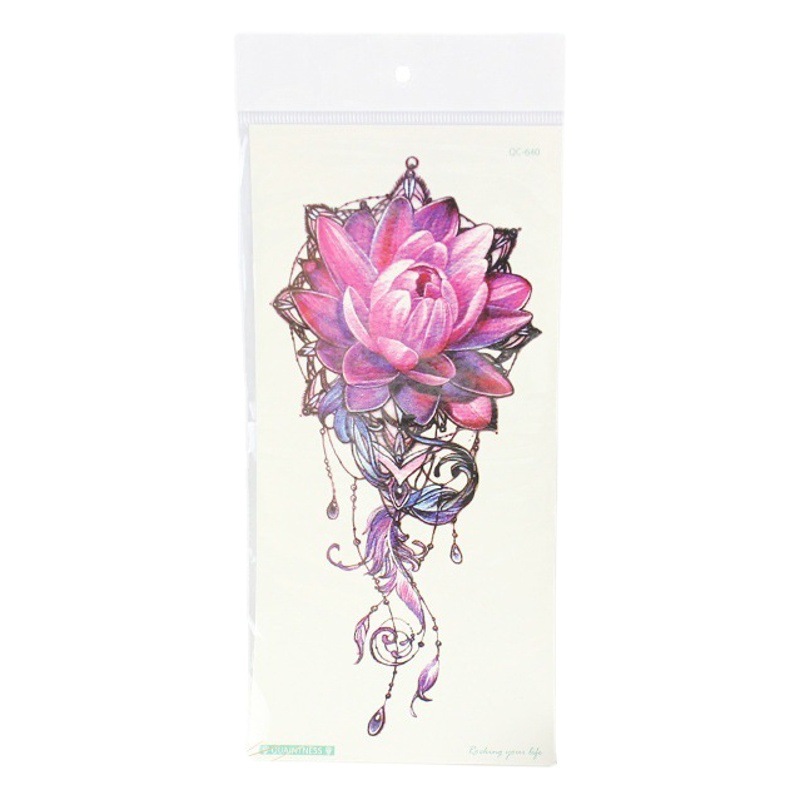 Cross-Border Supply Ruicailong Waterproof Sweat Ink Colorful Flower Tattoo Stickers Sexy Clavicle Flower Arm Stickers Tattoo