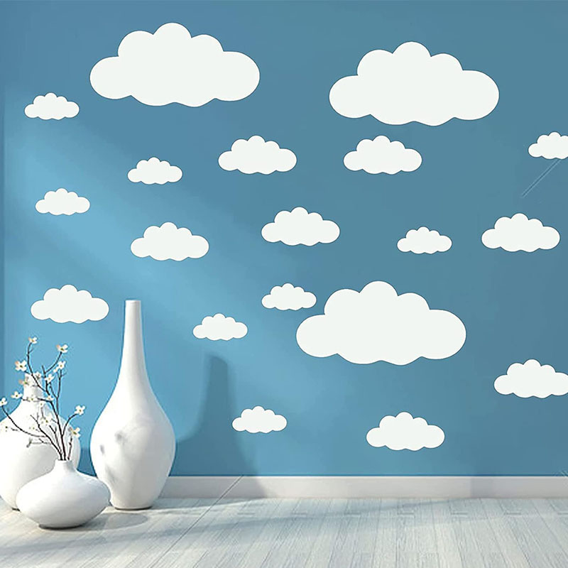 Cross-Border Big White Cloud Ceiling Wall Stickers Children's Room Bedroom Home Decoration Wall Art Stickers Self-Adhesive Stickers