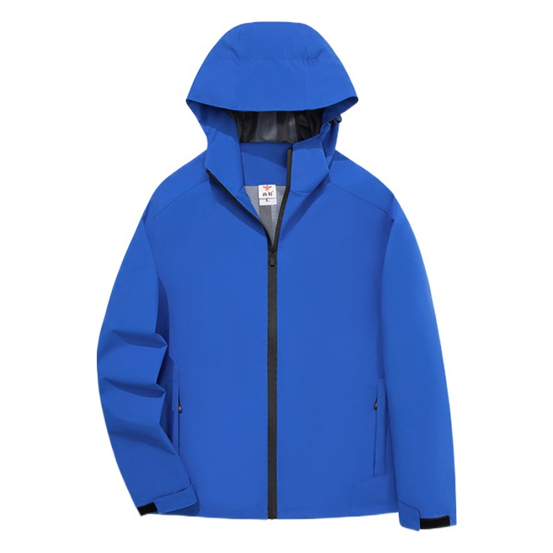 Outdoor solid color thin jacket customized work clothes windproof jacket men's stand collar mountaineering clothes windbreaker