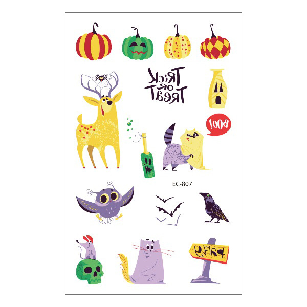 Picture of New Halloween Tattoo Sticker Funny Cartoon Fun Children Tattoo Sticker Disposable Tattoo Sticker Disposable