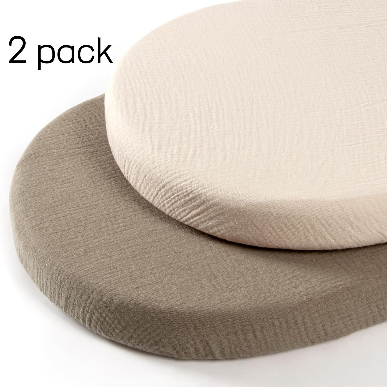 Picture of Cross-border Baby Cradle Bed Cover 2-piece Muslin Breathable Cotton Yarn Cradle Mattress Removable Change Cover