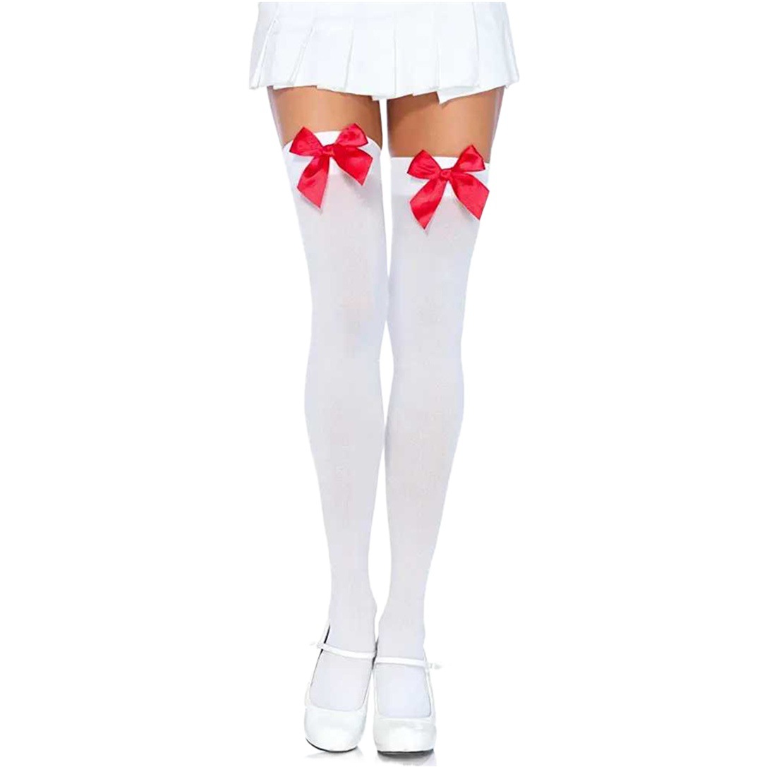 Halloween Christmas Stockings with Bows Masquerade Ball Stockings Fork Skeleton with Bows