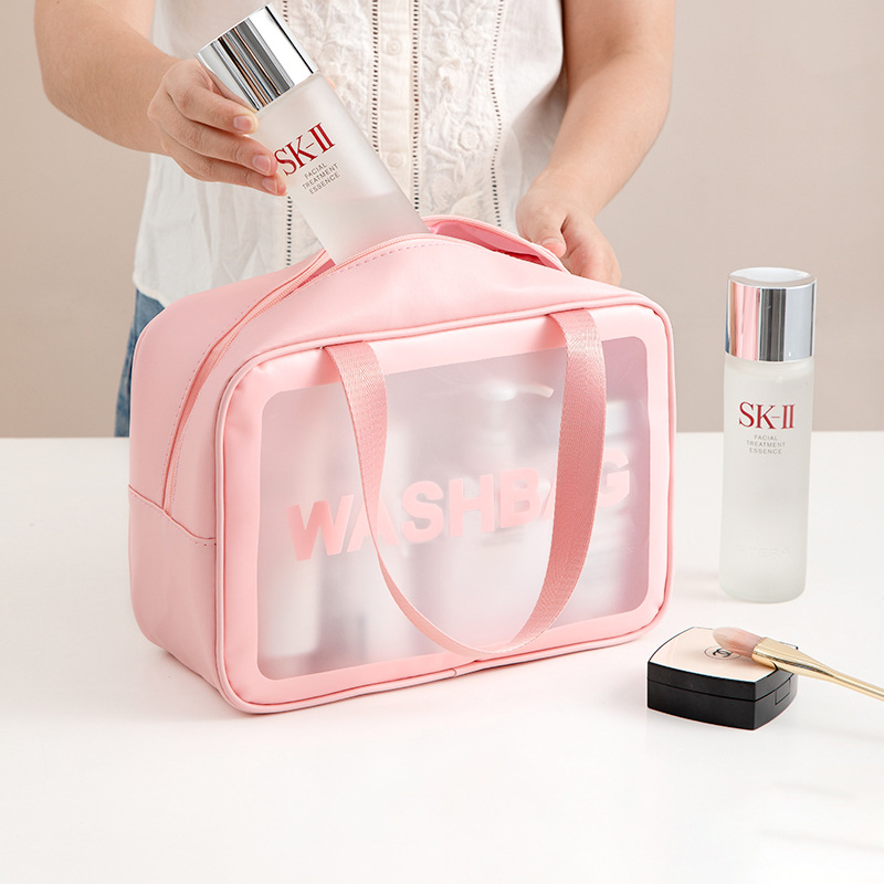 Picture of Waterproof Wash Bag Large Capacity Travel Cosmetic Storage Bag High-grade Sense Portable Transparent PVC Wash Bag for Women