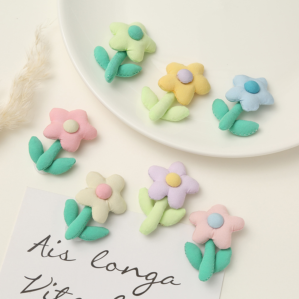 Creative New Fabric Flowers Sweet Cute diy Hair Accessories Candy Color Three-dimensional Floret Garment Accessories