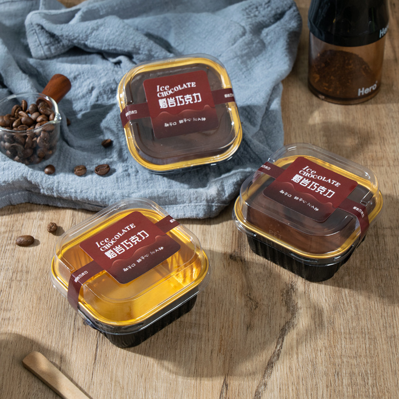 Iceberg Lava Chocolate Packaging Box Mousse Cake Box Tiramisu Dessert Coconut Milk Frozen Pudding Packaging Box