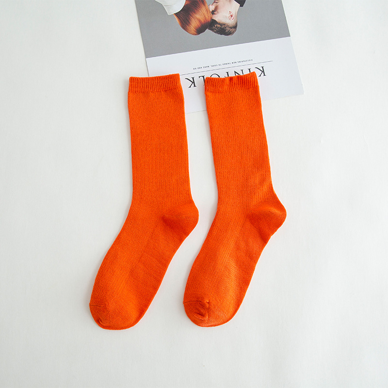 Picture of Spring and summer women's socks solid color dopamine color tube socks Zhuji pile socks ladies candy color socks cotton socks