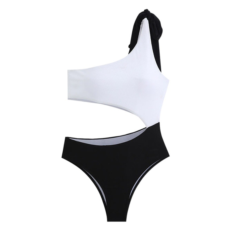 2023 sexy one-piece swimwear wholesale direct supply gathered chest shoulder slim trend new bikini swimwear wholesale