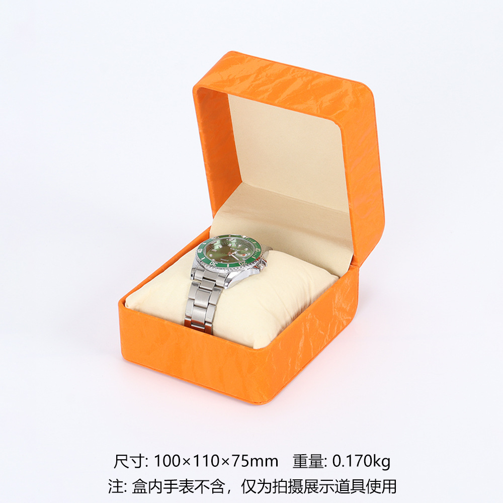 Picture of Pu Leather Watch Box Universal Flip Watch Box Storage Box Portable Watch Packaging Display Box High-End Pocket Watch Box