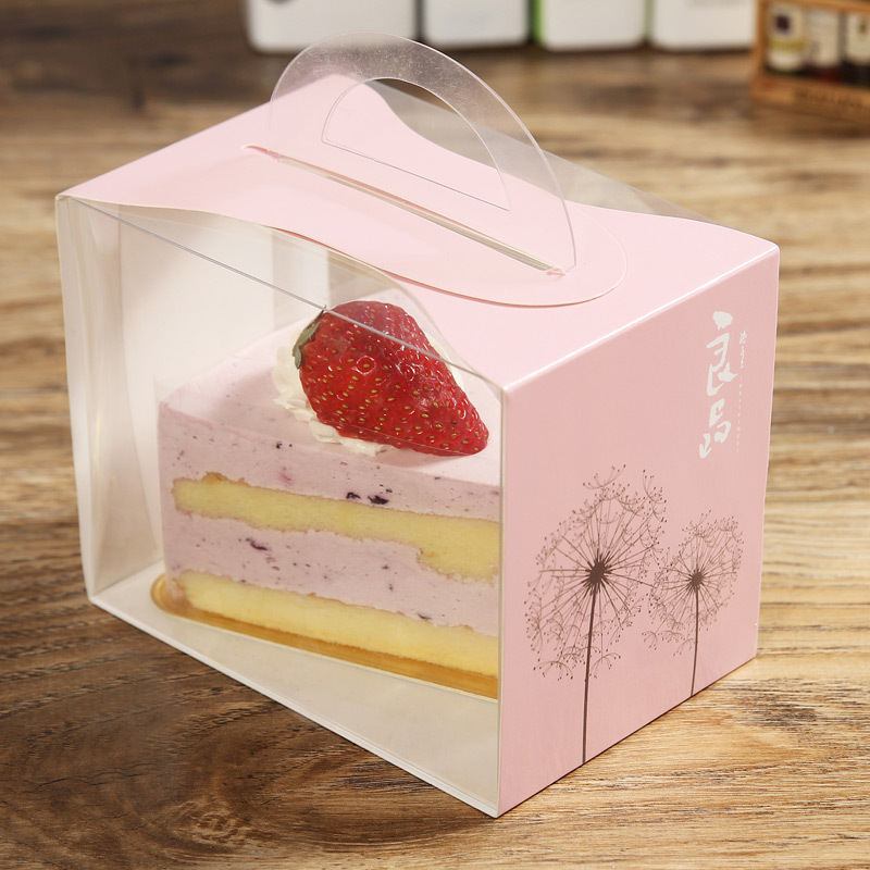 Portable Cake Box Transparent Thickened Melaleuca Cut Triangle Mousse Cut Household Plastic West Point Baking Packaging Box