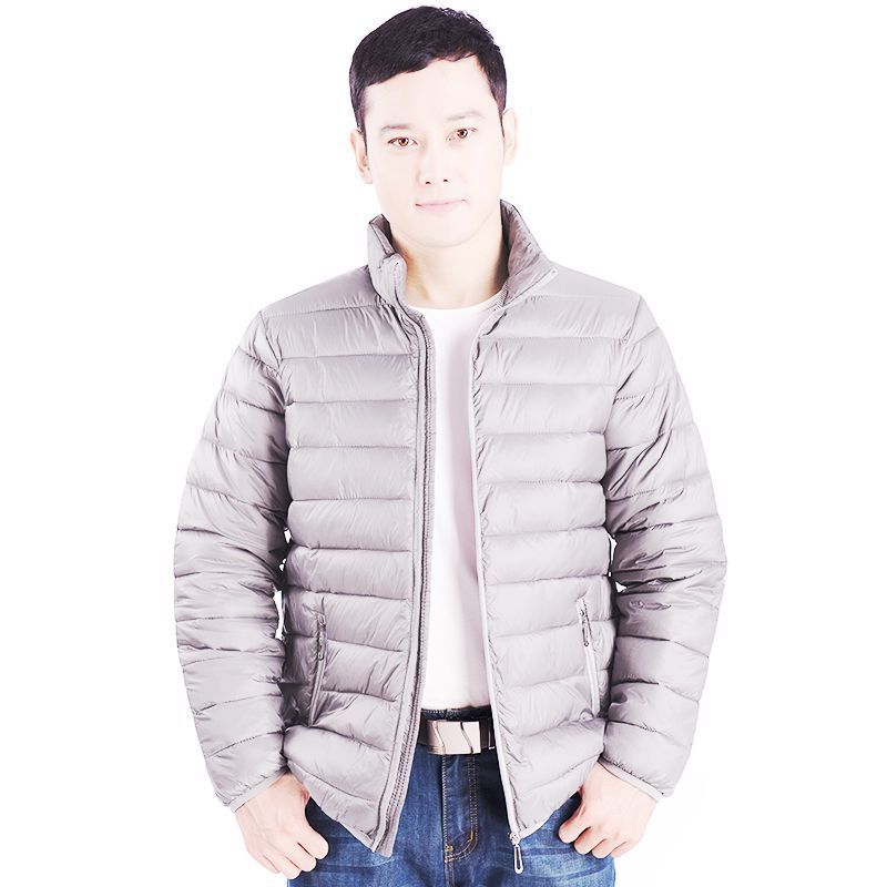 Picture of Brand Handled Light Down Cotton-padded Jacket Men's Short Casual Collar Middle-aged and Elderly Warm Cotton-padded Jacket Winter