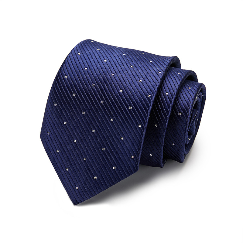 Picture of Tie spot tie polyester silk tie manufacturer 8cm business men's formal wear wedding studio tie