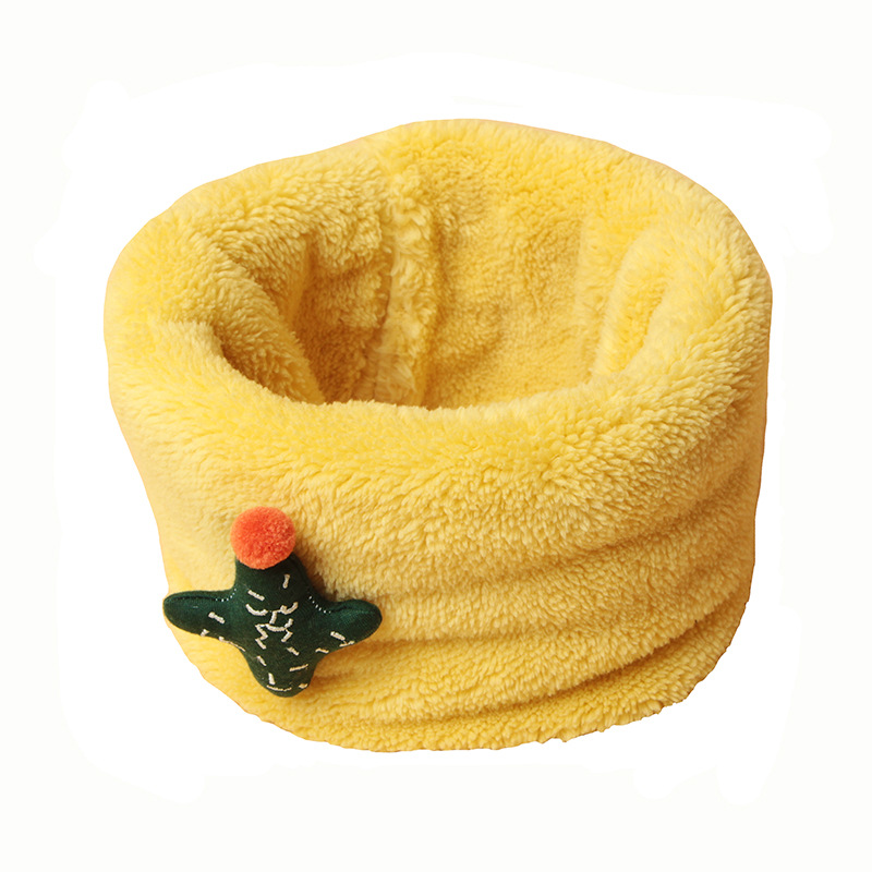 Picture of Winter New Korean Style Solid Color Children's Pullover Scarf for Boys and Girls Plush Thickened Scarf Baby Velvet Neck Sleeve