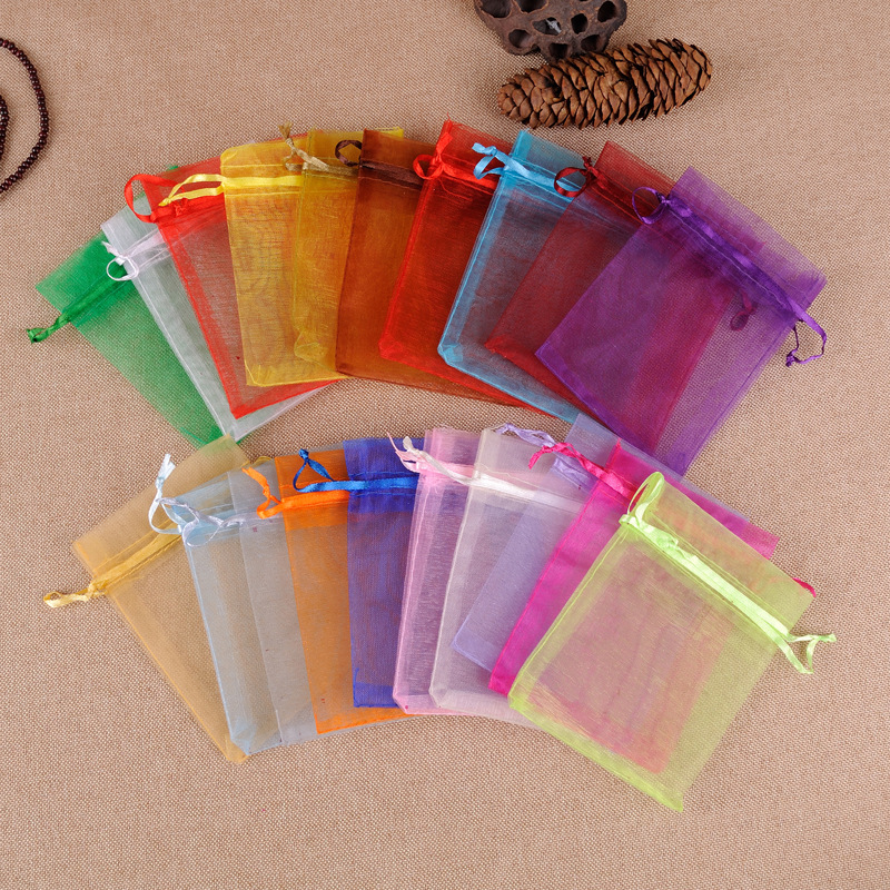 Customized Mesh Bag Organza Bag Gift Jewelry Storage Wedding Candy Bag Factory Drawstring Flap Pocket Pants Bag Printed with Logo