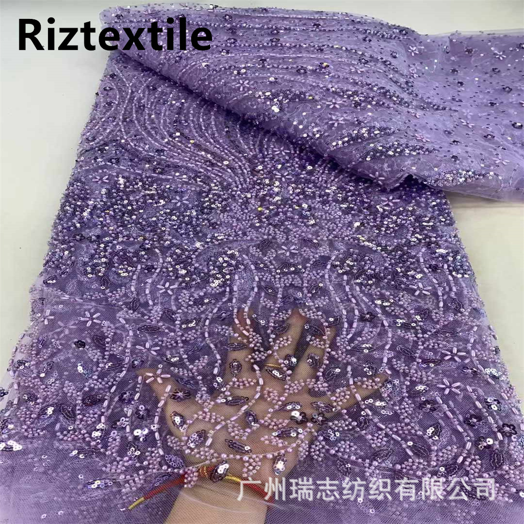 wedding dress mesh sequins embroidered fabric fashion wedding dress lace bead tube embroidered fabric