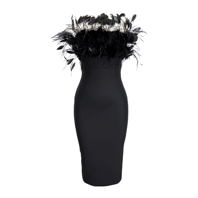 Picture of New ins Internet celebrity style bandage dresses Amazon foreign trade bandage tube top dress night clothes