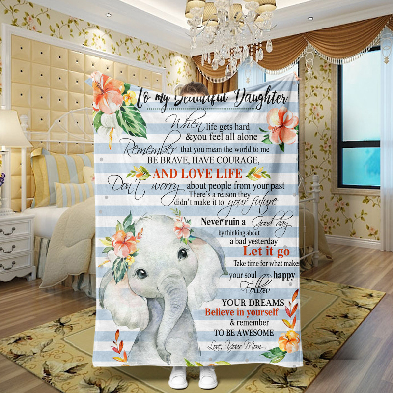 Picture of Family love teachers and students girlfriends love message flannel blanket summer air conditioning blanket autumn and winter nap printing blanket