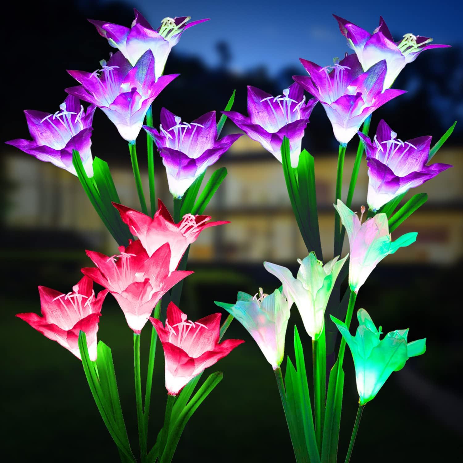 Outdoor Solar Decorative Lights Led Large Lily Ground Lights Courtyard Lawn Wireless Lights Courtyard Lawn Lights
