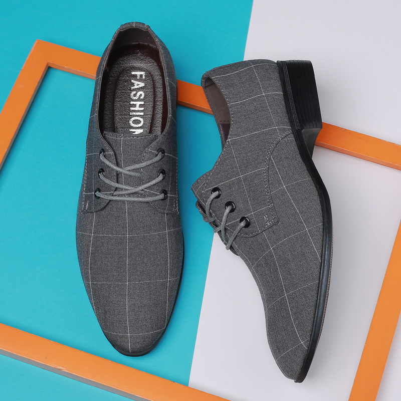 Picture of Cloth Shoes Men's Casual Shoes Breathable Pointed Canvas Leather Shoes Business Korean Men's Shoes Dress Men's Shoes