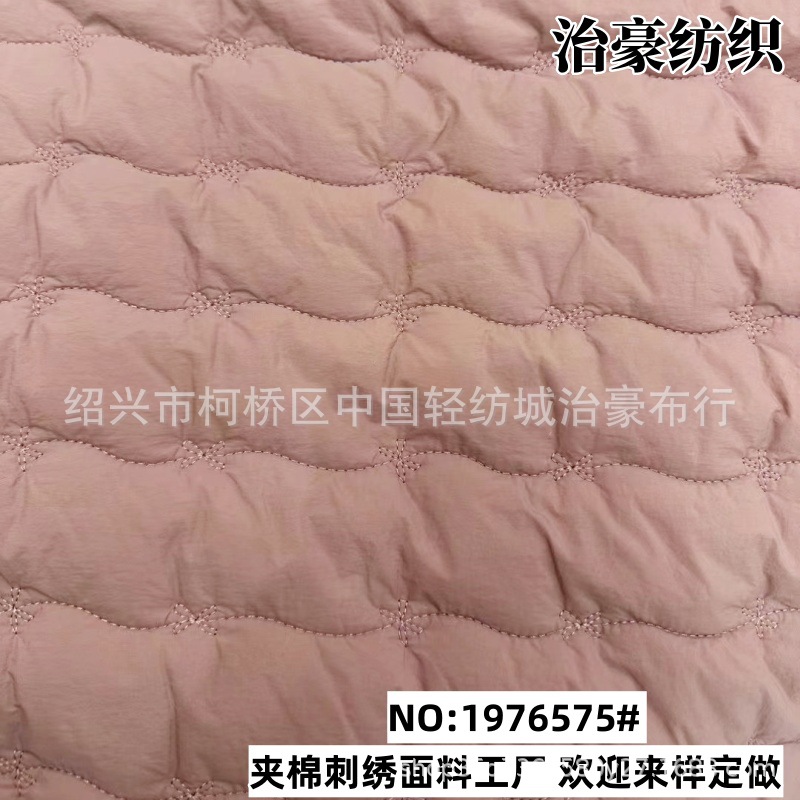 Embroidered Fabric Polyester Cloth Quilted Quilted Flat Embroider Wave Pattern Kidsren's Cotton Clothing Designer Fabric Embroidered Cloth