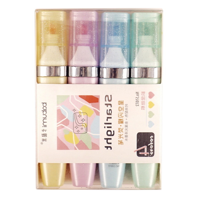 Lipstick Metallic Highlighter Colorful Glitter Planner Pen Student Marker Pen Set Stationery Planner Essential
