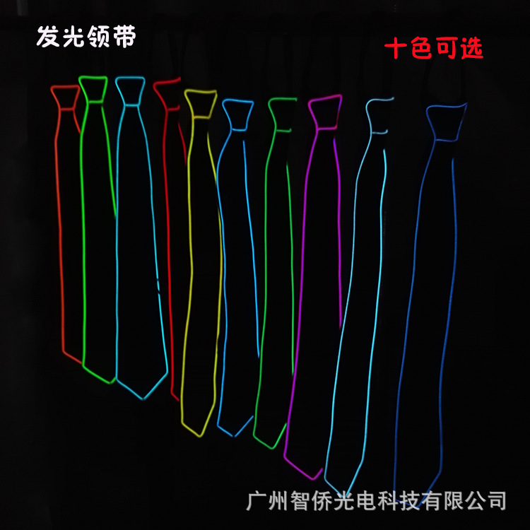 Picture of El Cold Light Luminous Tie Halloween Christmas Decoration Tie Glitter Tie Cold Light Tie Luminous Props