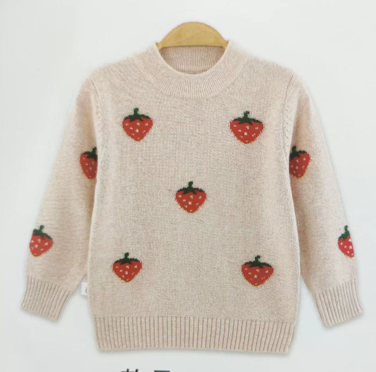 Picture of Factory wholesale children's cashmere sweater Korean version of the high collar cartoon knitted pullover boys baby base sweater girls