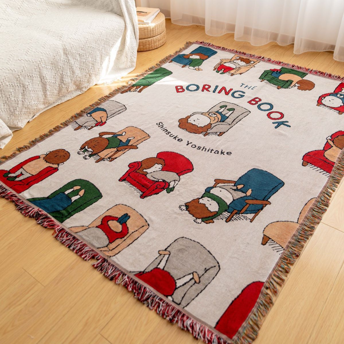 Customized Boring Book Single Office Sofa Blanket Sofa Cover Nap Blanket Stall Night Market Blanket Decorative Tapestry