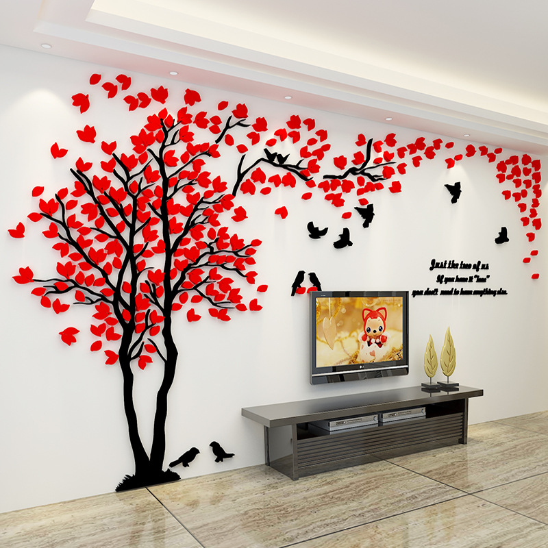 Picture of Big Tree 3D Stereo Wall Stickers Acrylic Tv Background Wall Bedroom Living Room Decorative Wallpaper Self-Adhesive Layout Wall Stickers