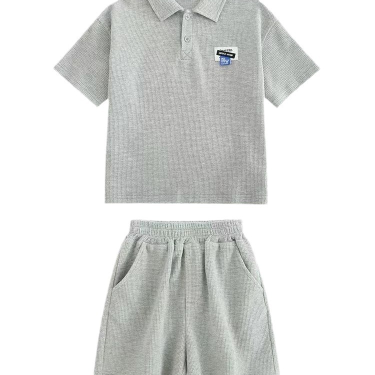 Picture of Children's clothing summer suit T-shirt New Home casual all-match Gray children's summer short-sleeved T-shirt boy two-piece set