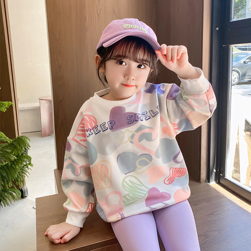 Girls Sweatshirt Spring & Fall 2025 New Fashionable Korean Style Kidsren's Clothing Sweatshirt Baby Girl Internet Celebrity Autumn Clothing