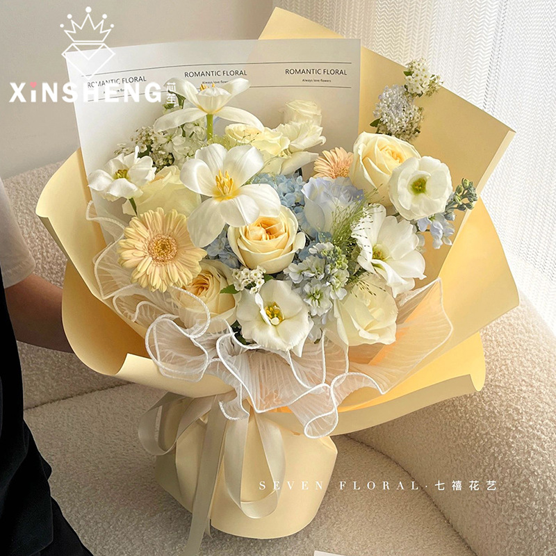 Core Plain Porcelain Matte Wrapping Paper High Texture Solid Color Flowers Flower Flower Flower Wrapping Paper Material Waterproof Gift