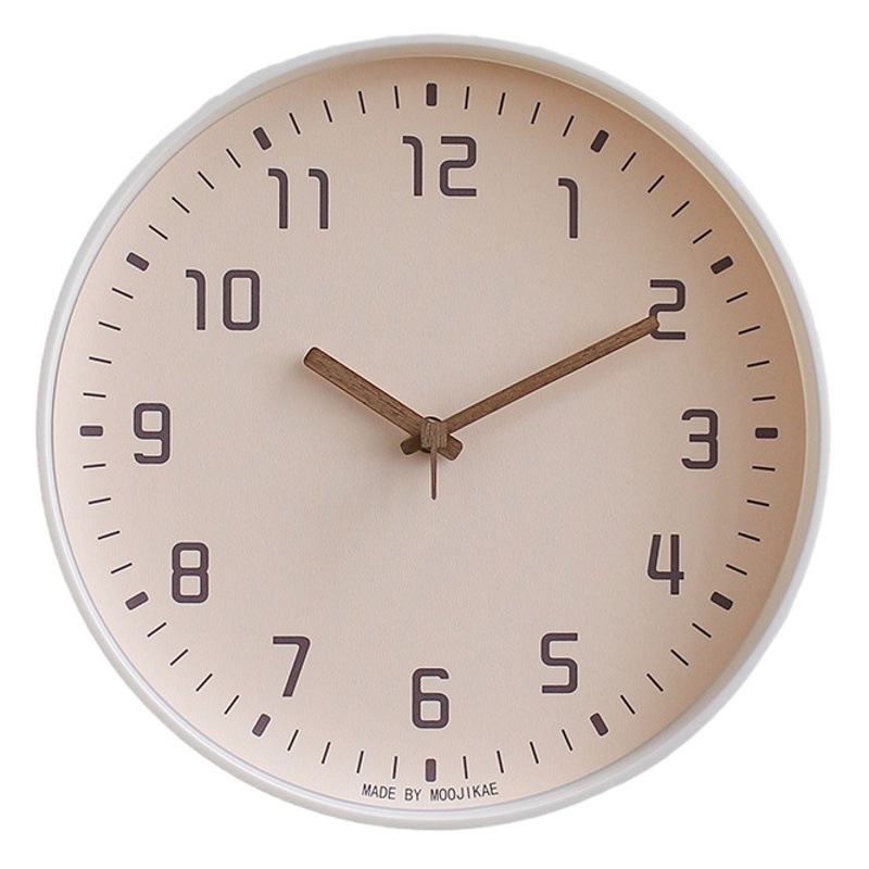 Japanese Style Style Wall Clock Living Room Clock Pink Wall Hanging Kidsren's Room Bedroom Ultra-Quiet Clock Fashion Quartz Color