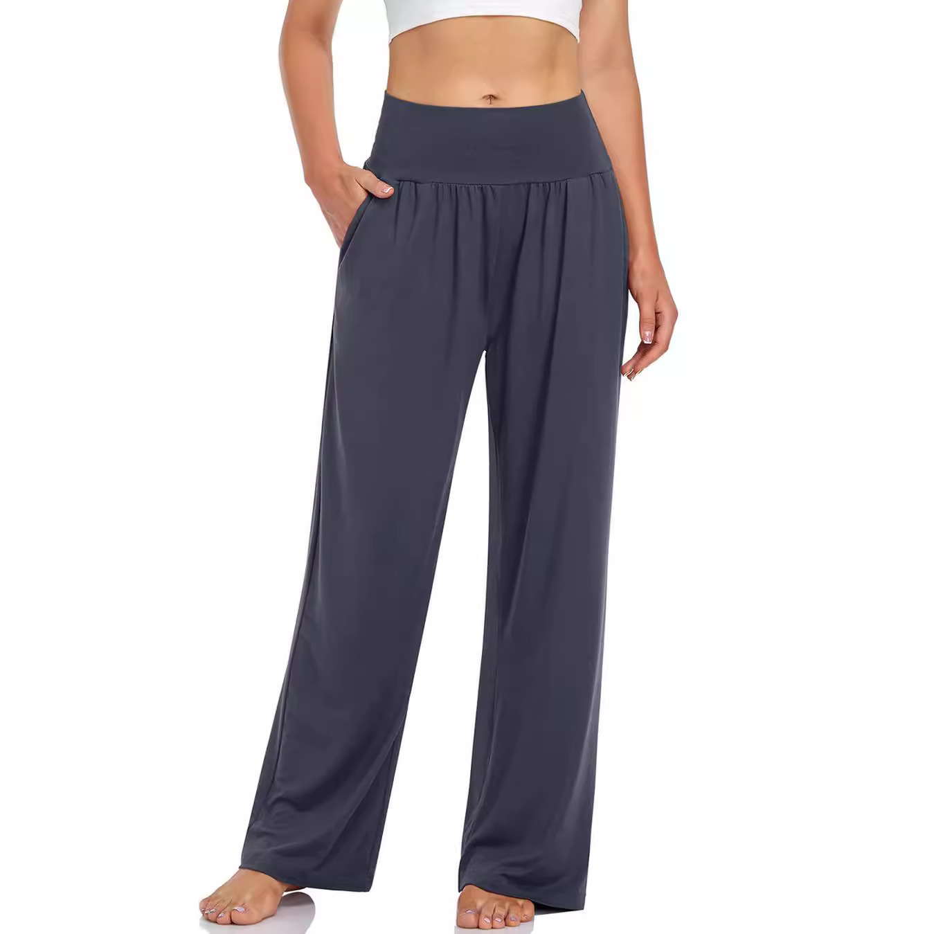 Picture of 2023 Spring/Summer Yoga Running Pants Cool Casual Pants for Women Summer Popular Style Lazy Style, Comfortable Wide-Leg Pants