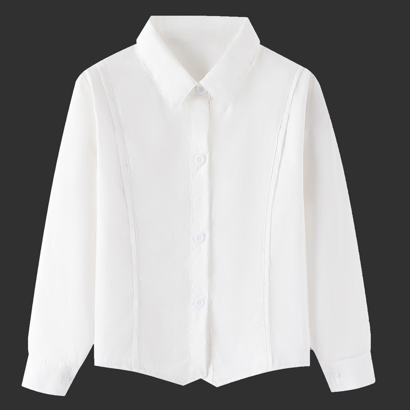 Picture of Children's Shirt White Long Sleeve Spring and Autumn Class Clothing Performance Clothing Lace Girl Student Clothing 2024 New Style Girl's Spring and Autumn