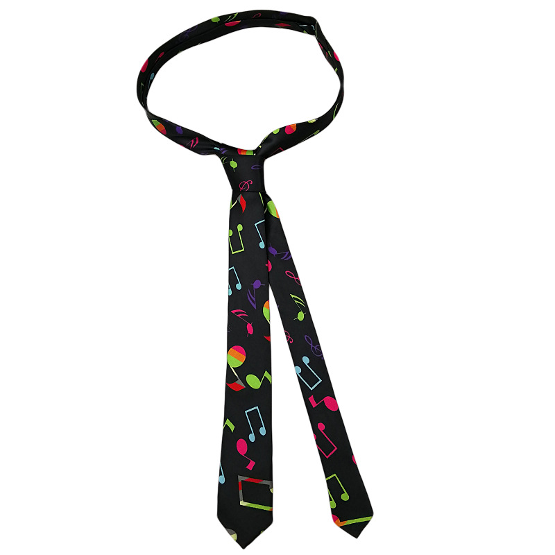 Picture of Zebra Leopard Print Love Poker Letters 5cm Matchinging Shirt Ins Student Tie Unisex Versatile Can Be Customized