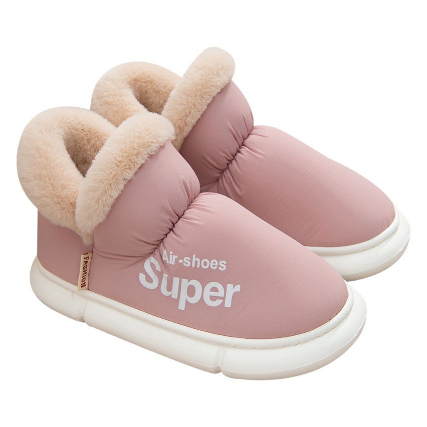 Warm Cotton Slippers Women's Winter Bag Heel Couple's Indoor Home and Household Plush Men's fleece-lined Winter Cotton Shoes Men's Winter