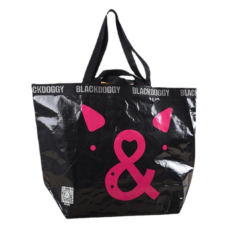 Foreign Trade Advertising Shopping Woven Bag Large Capacity Portable Storage Bag Pp Snake Skin Foldable Tote Bag Custom