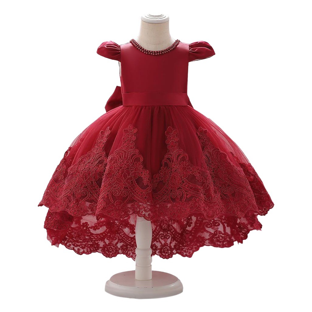 Princess New Girls' Dress Tail Ponte Dress Children's Stage Catwalk Performance dress Birthday Party Ceremony