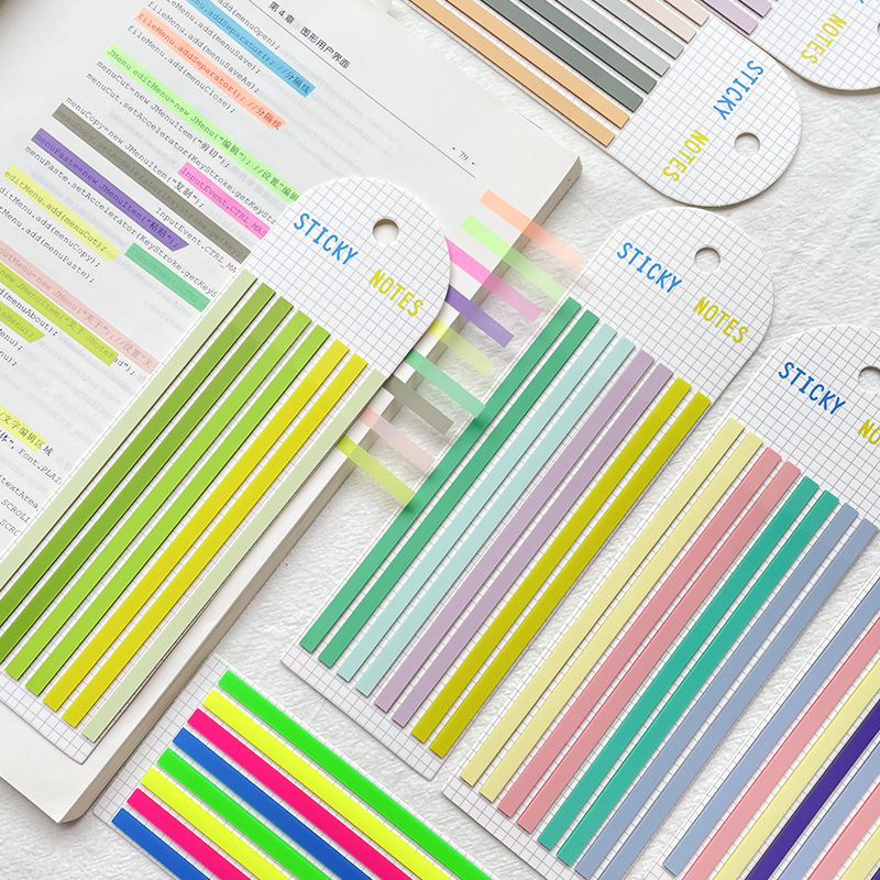 Picture of PET Extremely Slender Index Sticker Fluorescent Extended Waterproof Post-it Sticker Translucent Marker Sticker