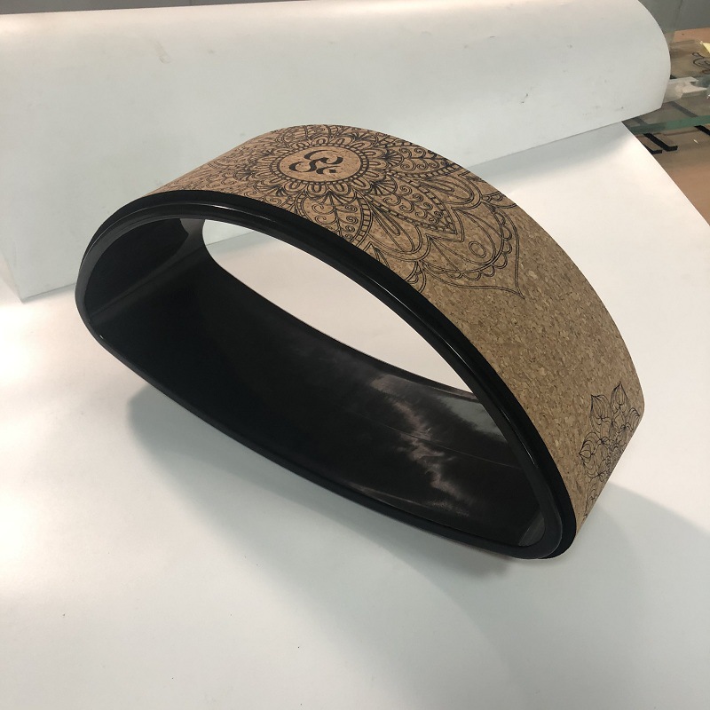 Picture of Cork Yoga Wheel Backbend Equipment Printed Yoga Circle Material for Pregnant Women Parent-Child Assisted Backbend Parent-Child Yoga