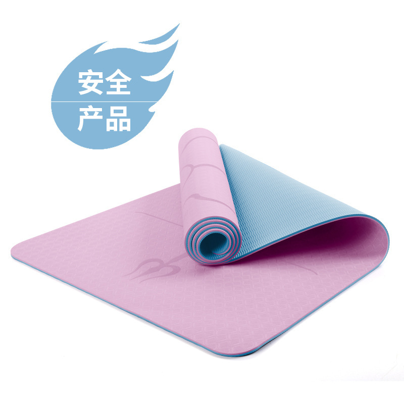 Picture of Factory direct TPE double-layer two-color body line shock-absorbing yoga mat men's and women's fitness mat wear-resistant floor mat